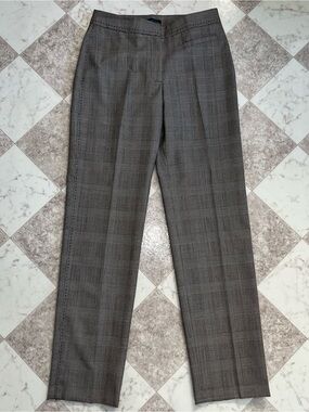 BCBG Grey Plaid Wool Trousers